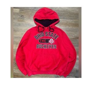 Ohio State University Buckeyes Hoodie Red Mens Large Pullover Sweatshirt NCAA